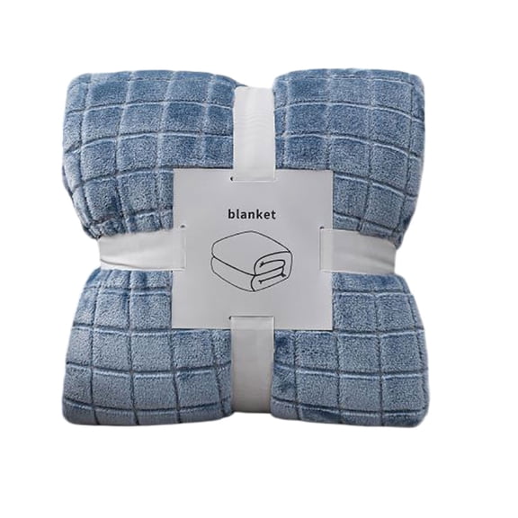 27.6 x 39.4 Inch Checkered Coral Fleece Blanket, Thickened Soft Nap Throw, Warm Skin-Friendly for Dormitory, Couch, Office, Multi-Functional Lightweight, 1* Household Blanket