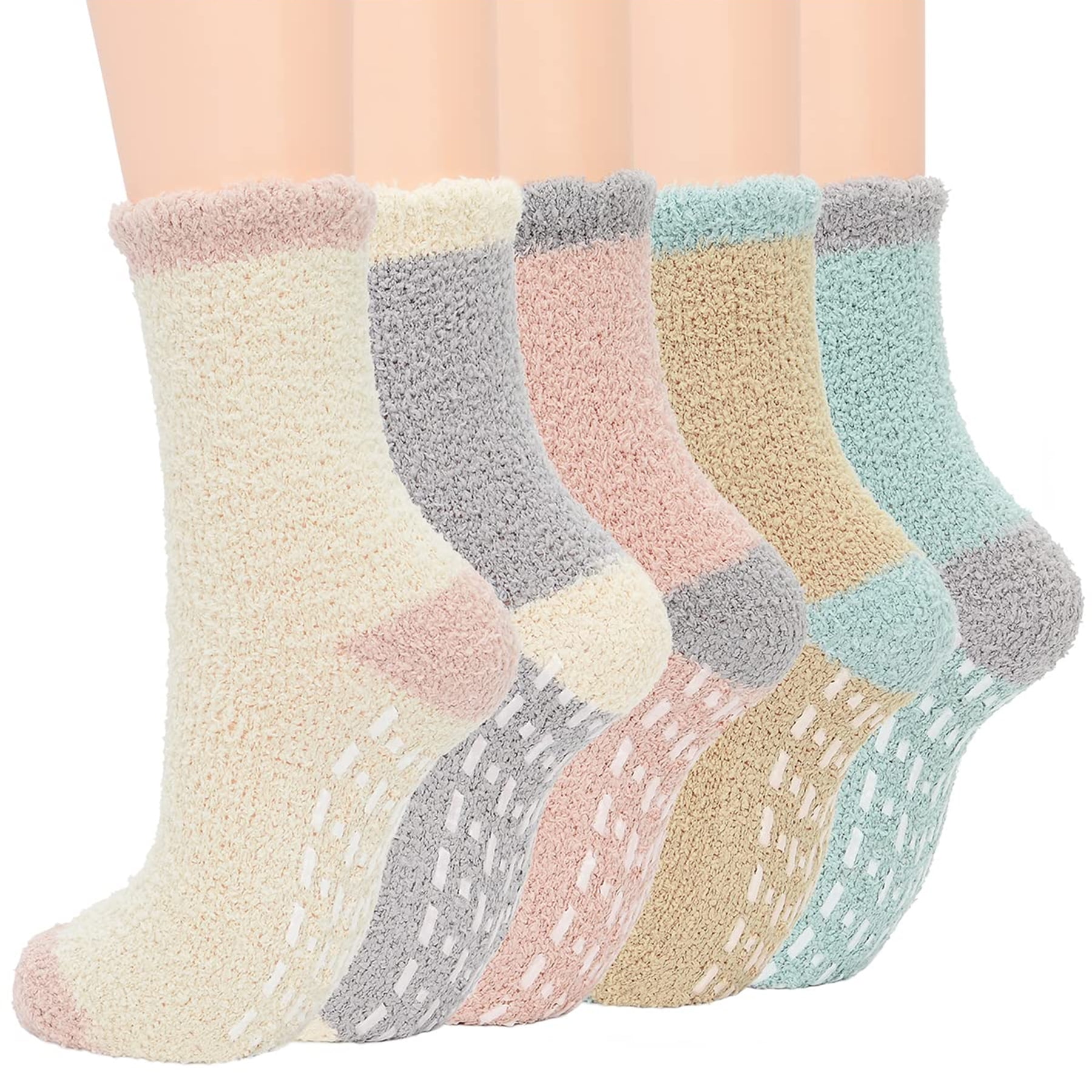 Zando Womens Fuzzy Socks Bulk Soft Fluffy Socks Women Non Slip Socks