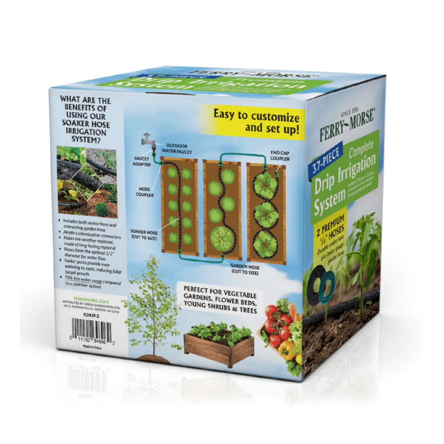 Ferry-Morse Complete Drip Irrigation System with 100ft Soaker & 50ft Garden Hose
