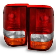 AKKON - For 1993-1997 Ford Ranger Pickup Truck Red Clear Rear Tail Light Brake Lamps Replacement Pair Left + Right