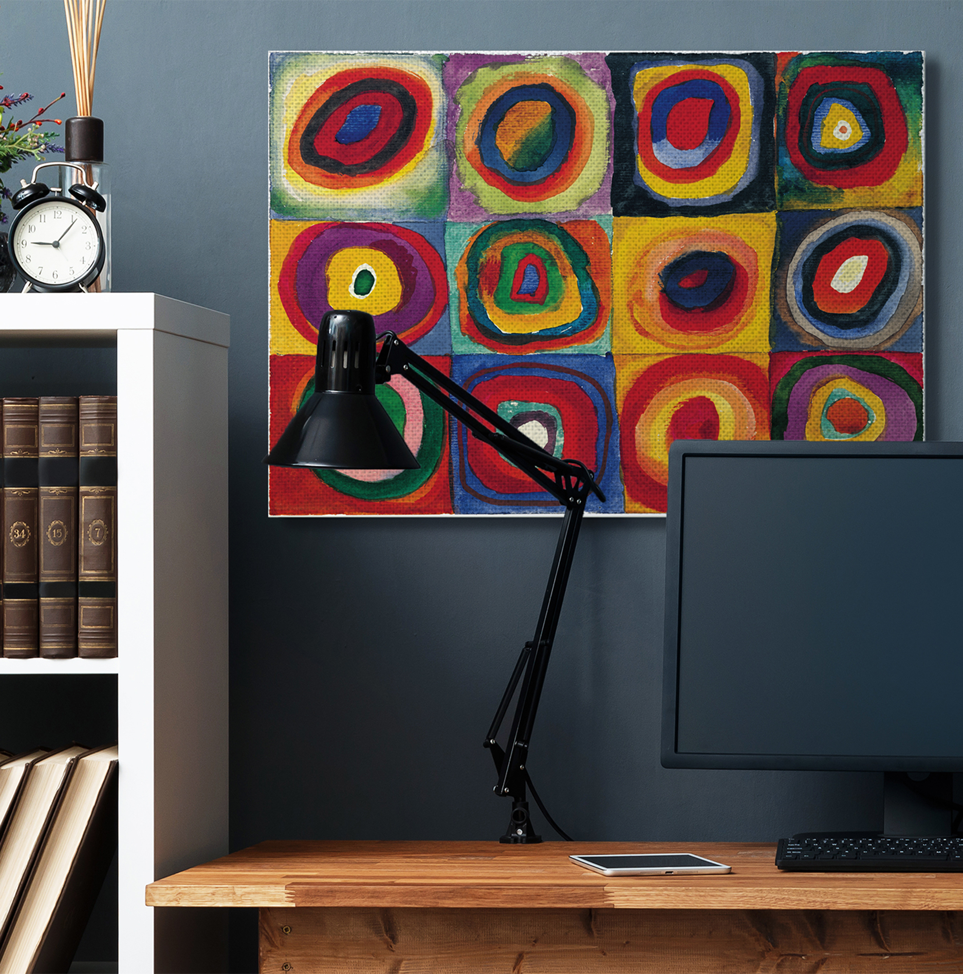 Stupell Home Décor Abstract Circle Pattern Red Yellow Painting Canvas Wall Art by Wassily Kandinsky