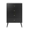 thumbnail image 4 of Wright Home Mid-Century Engineered Wood Modern 4 Drawers Chest in Black, 4 of 10