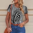 thumbnail image 6 of Fotbe Optical Zebra Illusion Women's Crew Neck Short Sleeves Bodysuit Tops Round Neck Slim Sleeveless Soft Comfortable Basic-Small, 6 of 7