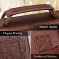 thumbnail image 5 of FINPAC Large Classic Bible Cover Vegan Leather Carrying Book Case Church Bag Bible Protective with Handle, Gift for Men, Women, Father, Mother, Friends, Brown, 5 of 8