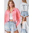 thumbnail image 2 of Chaqueta de lentejuelas con borlas para mujer, chaqueta Retro informal con cuello vuelto y un solo pecho para primavera y otoño, 2 of 4