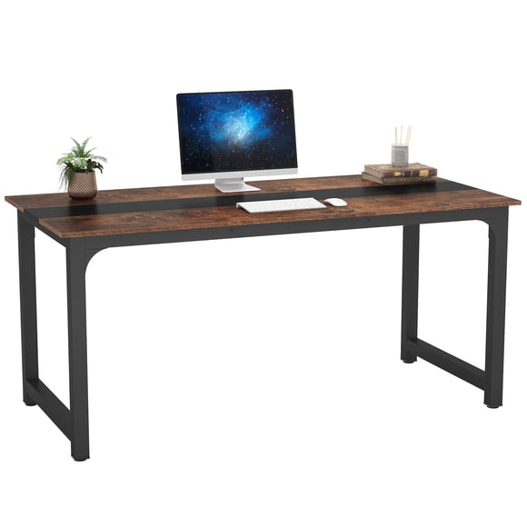 Fnova Bureau d'Ordinateur de 70,9 Pouces, Bureau en Bois à Cadre en Acier Renforcé pour Poste de Travail de Bureau à Domicile, Salle de Conférence, Salle d'Étude et Maison Moderne