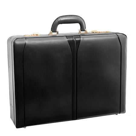 - McKlein TURNER, Expandable Attaché Briefcase, Top Grain Cowhide Leather, Black (80485)
