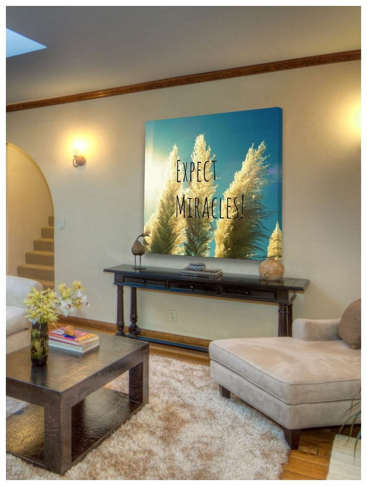 Marmont Hill 'Expect Miracles Text' by Robin Delean Painting Print on Wrapped Canvas