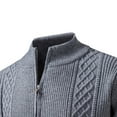 thumbnail image 6 of Men's Cardigan Sweater Zip Up Knit Blazer Jacket Knitwear Dark Gray M, 6 of 6