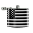 thumbnail image 2 of Subdued American USA Flag Black White Military Tactical Stainless Steel 5oz Hip Drink Kidney Flask, 2 of 3