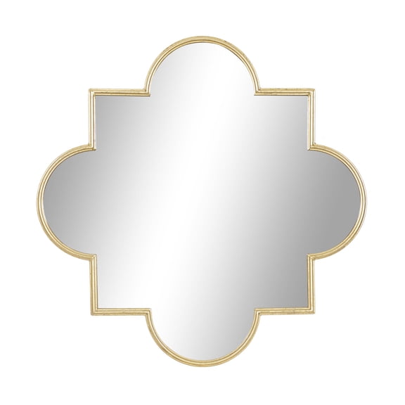 CosmoLiving by Cosmopolitan 34" x 34" Gold Quatrefoil Geometric Wall Mirror