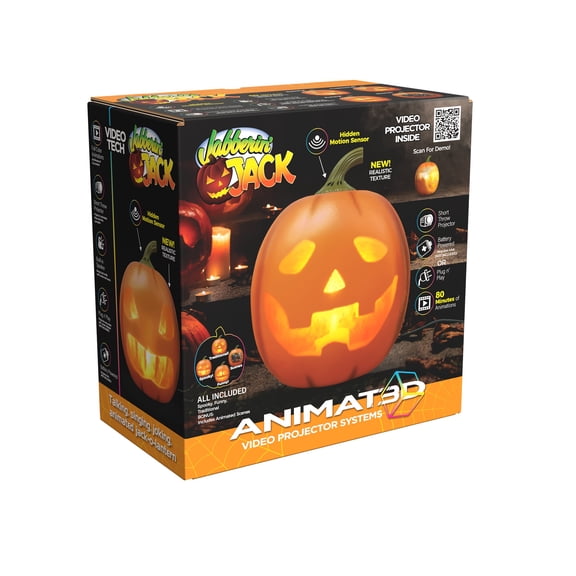 ANIMAT3D 12inch Jabberin' Jack Pumpkin Orange