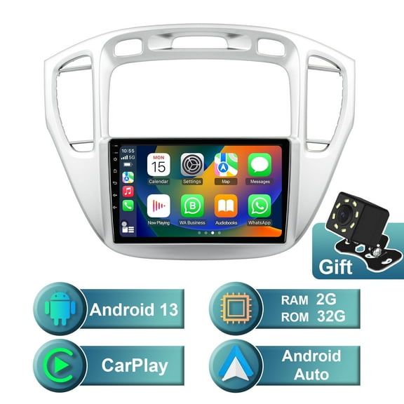 Android 13 Car radio for Toyota Highlander 2000-2007 Multimedia Stereo Wireless Carplay Android Auto Autoradio Navigation GPS WIFI Mirror link Camera FM BT 2 32GB
