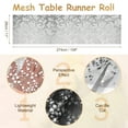 thumbnail image 2 of Caminito de mesa Uxcell negro y plateado, 11" x 9 pies, decoración de malla metálica con lentejuelas, 2 of 6