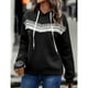 thumbnail image 3 of Sudadera con capucha para mujer, empalme de encaje, manga larga, cordón, sudadera con capucha para mujer, para el trabajo diario, escuela, negro, L, 3 of 6