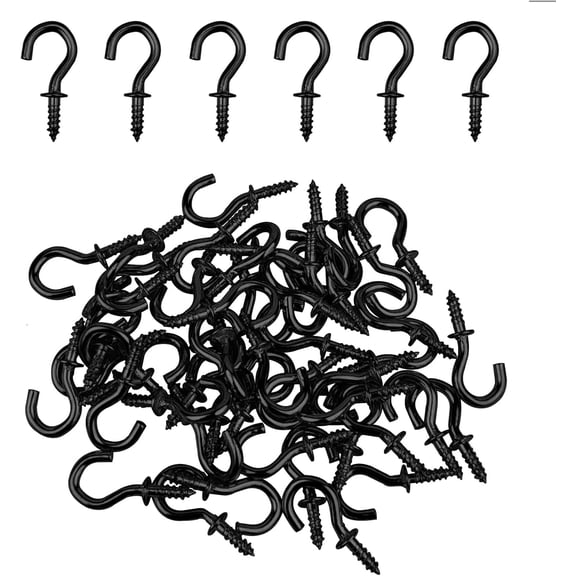 50 Pcs Ceiling Hooks, 1/2 Inch Small Screw Hooks Cup Hooks Screw in for Jewelries Crafts Keys Caps Cups