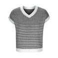 thumbnail image 4 of Goodtrade8 Womens Sweaters Cropped Plus Size Sweater Vests Casual Sleeveless Striped V-Neck Sweater Women Top Knitted, 4 of 6