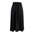 thumbnail image 5 of Mrat Stretchy Skirt Women's Fashion Mid Length Knitted Skirt Button Irregular Skirt Pencil Skirts S-61 Black L, 5 of 7