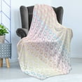 thumbnail image 4 of Star Soft Flannel Fleece Throw Blanket, Stars in Rainbow Colors Galaxy Milky Wayme Teen Nursery Pattern Print, Cozy Plush for Indoor and Outdoor Use, 50" x 70", Pink Multicolor, by Ambesonne, 4 of 5