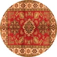 thumbnail image 1 of Ahgly Company Indoor Round Geometric Orange Traditional Area Rugs, 5' Round, 1 of 1