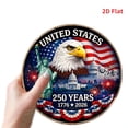 thumbnail image 4 of United States th Anniversary Round Aluminum Sign - Bald Eagle & Patriotic Landmarks Wall Decor, 1pc, 8" Wall Art Metal Sign, For Porch, Garden, Bedroom, Room, Home, Ideal Gifts, Weather, 2D Flat, 4 of 7