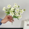 thumbnail image 5 of Artificial Daisies Bouquet with Accents, Faux Flower Vase Arrangement for Coffee Table Living Room Farmhouse Shelf Decor, Green, Ccwuwei, 5 of 6
