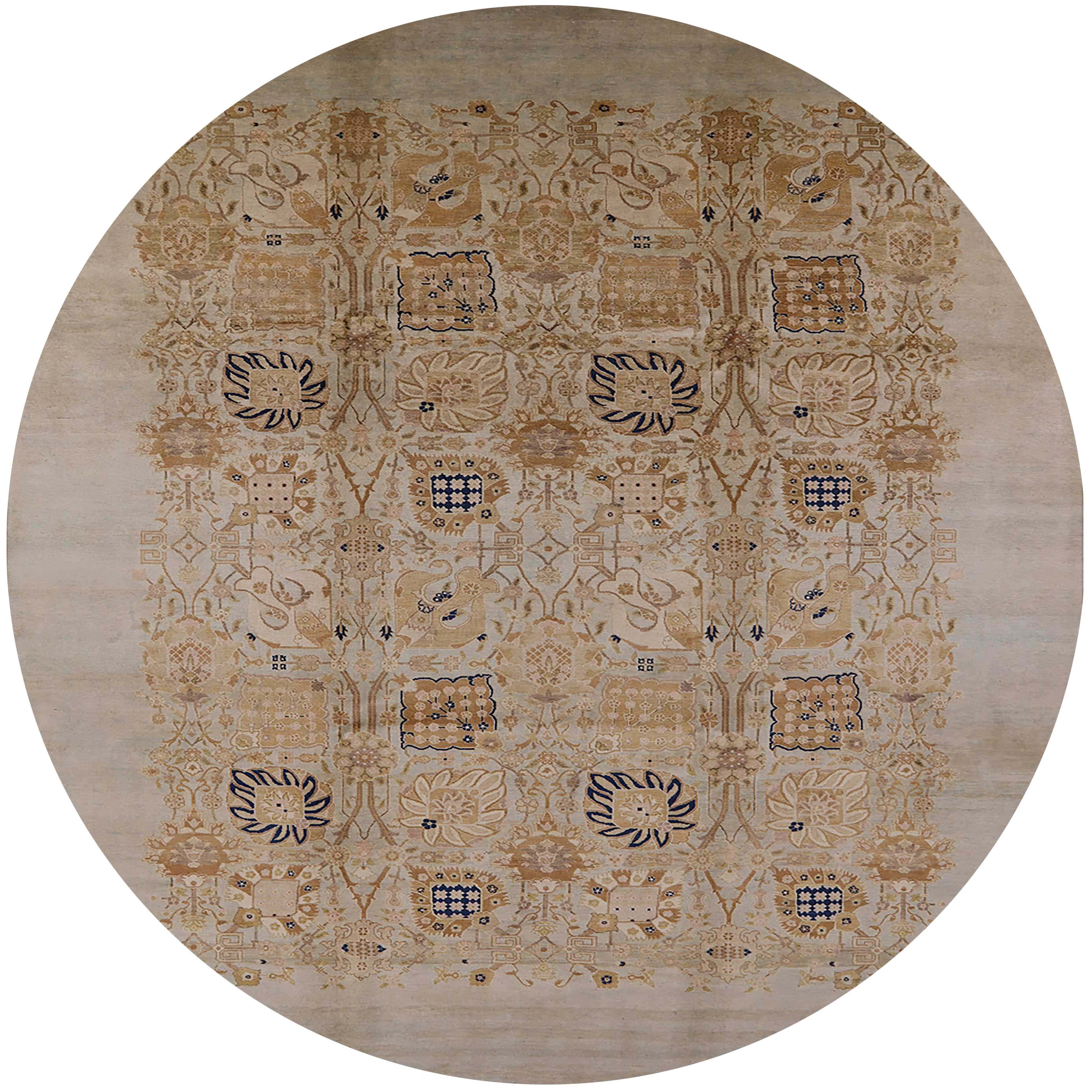 Round Rug Camel Ahgly Company Indoor Round Mid-Century Modern Camel Brown Oriental Area ...
