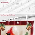 thumbnail image 6 of Christmas Cardinal Bathroom Shower Curtain Red Bird Berry Holly Bells Red Plaid Waterproof Washable Shower Curtains for Bathtub Bath Decor with Grommets and Hook 54 X 78 Inch, 6 of 8