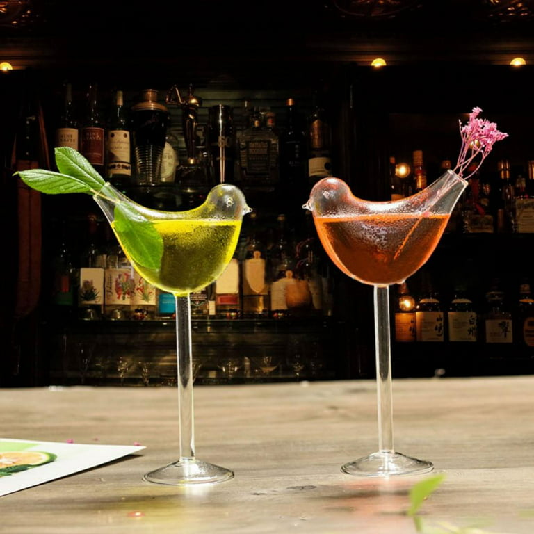 Monfince Set of 4 Cocktail Glass Bird Glasses Drinking Bird Shaped