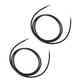 thumbnail image 1 of 2 Unids Mujeres Hombres Caucho Negro Collar De Cadena De Cordón 20 Pulgadas Plata Metal Broche, 1 of 9