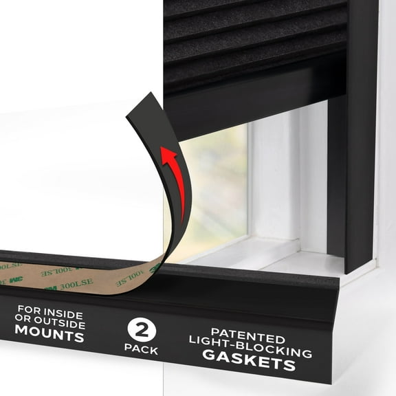 Sleepy Time Tracks Light Blockers for Blinds - Original PVC Light Blocking Strips for Blinds, Window Light Blockers for Blackout Shades, Made in USA (90" Removable Black)