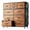 Rustic Brown, variant on edx Dresser Storage with 10 Drawers, Fabric Dresser Tower with Side Bag, Storage Unit for Bedroom, Closet, Office, Black