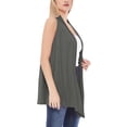 thumbnail image 2 of Women's Sleeveless Long Body Open Draped Front Solid Cardigan Vest S-3XL, 2 of 5