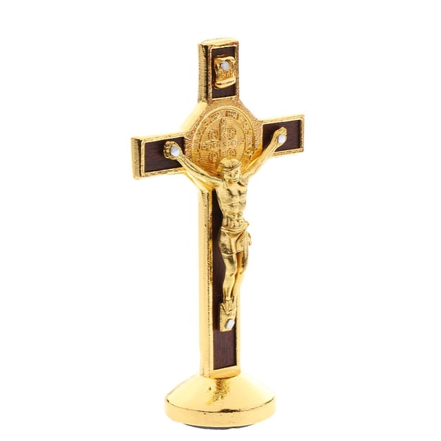 Estatua pequeña de Jesús Crucifijo 3,5 pulgadas Decoración Hugo