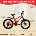 thumbnail image 6 of QEEKA 20 Inch Kids Mountain Bike，4.0"/2.125" Wide Non-Slip Tires,7-Speed with Front Suspension,Dual Disc Brakes and Steel Frame,Kids MTB Bicycle for Ages 6-12 Years Old,Red, 6 of 11