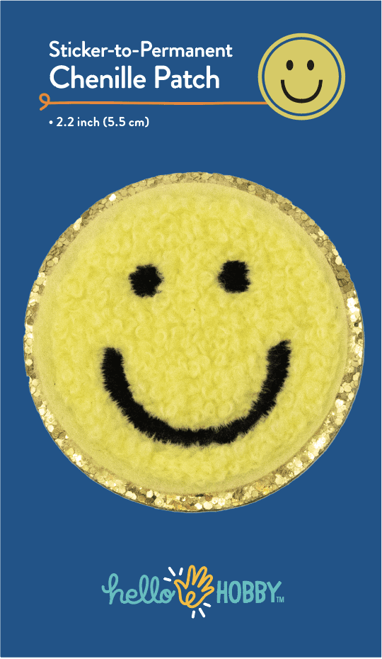 (6 pack) Hello Hobby Chenille Smiley Patch