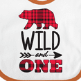 thumbnail image 4 of Inktastic Plaid Bear Wild and 1 with Arrow Boys or Girls Baby Bib, 4 of 4