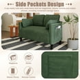 thumbnail image 3 of CQSXDA 48 Inch Soft Loveseat Couch Featuring Cushions And Storage Pocket, For Home & Office Spaces, Dark Green, 3 of 15