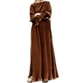 thumbnail image 1 of SZXZYGS Robes d'Invité de Mariage pour Femmes Midi Hiver Femmes Printemps Automne Manches Longues Ample Confortable Couleur Unie Jupe Robe 2024, 1 of 5