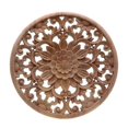 thumbnail image 1 of Carved Flower Carving Round Wood Appliques For Furniture Cabinet Unpainted Wooden Mouldings Decal Decorative Figurine 15x15x0.8cm, 1 of 4