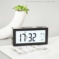 thumbnail image 2 of Cateissary Despertador eléctrico LCD con calendario Relojes de escritorio digitales Medidor de humedad Termómetro moderno a Electrodomésticos Verde negruzco Cateissary HA082672-04, 2 of 6
