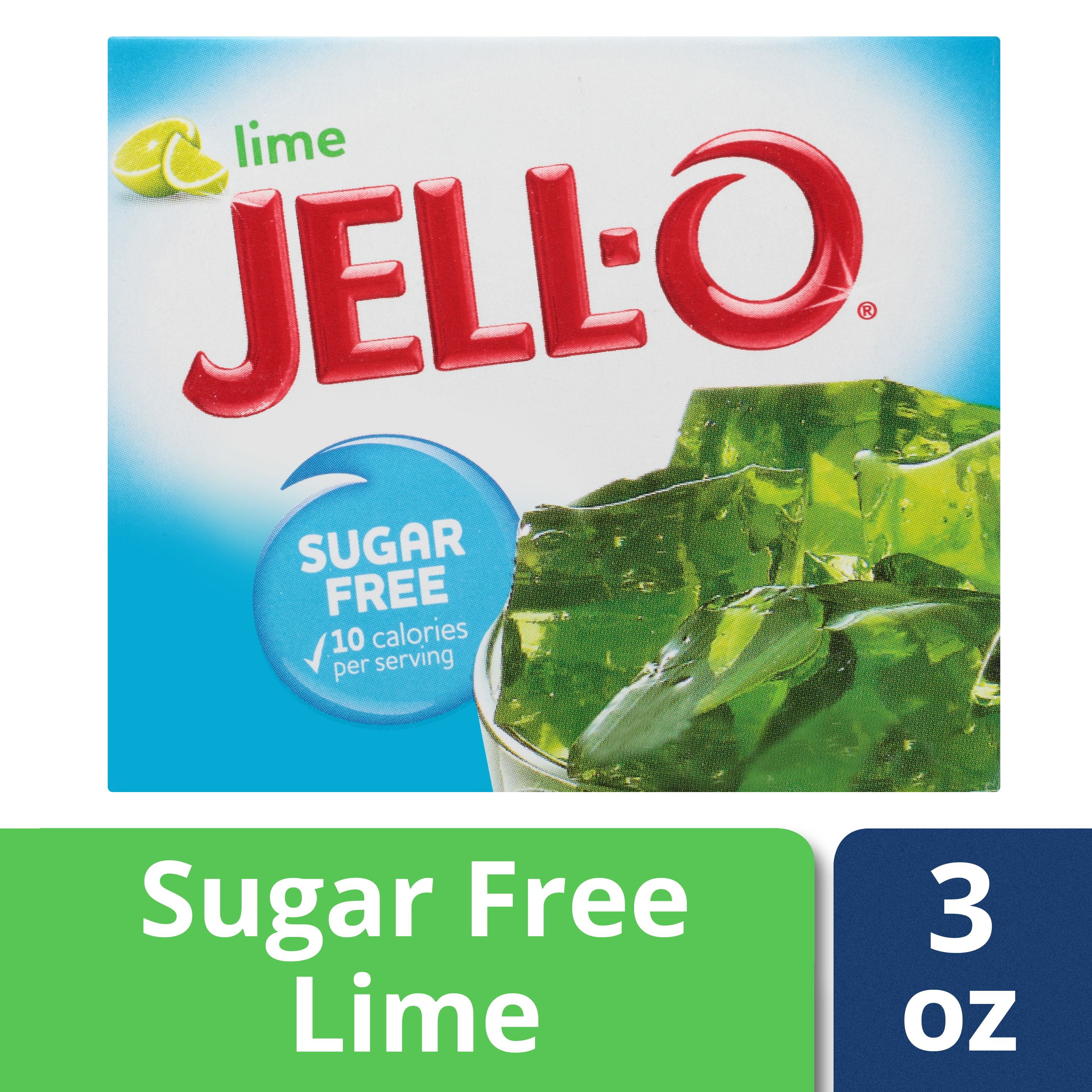 JellO Sugar Free Lime Instant Gelatin Mix, 0.3 oz Box