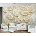 thumbnail image 3 of Nordic Modern Stereo Leaves 3D Wallpaper, Relief Plants Photo Wallpaper, Light Luxury Art Wall Decoration Murals For Home Decor Living Room Bedroom 98.4"W x 68.9"H (Not Peel and Stick), 3 of 6