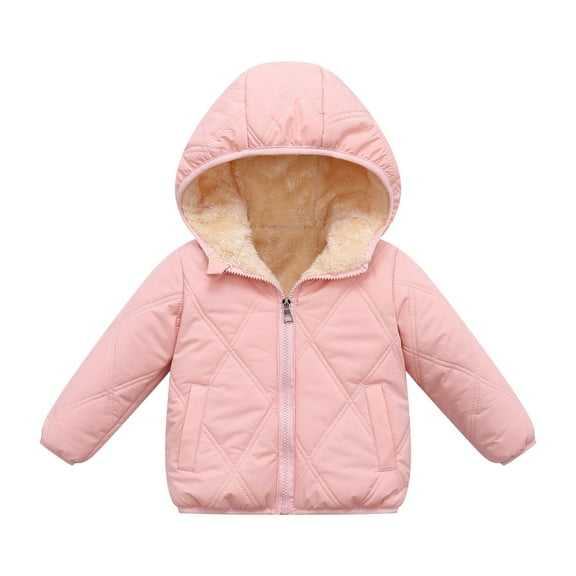 Generic Girls' Windproof Hooded Down Jacket For Fall And Winter Baby Girls Winter Coats Toddler Outerwear Snow Jackets Boys Warm Clothes Thick Wool Down Warm Jackets