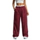 thumbnail image 2 of Pantalones Anchos y Holgados para Mujer, Estilo Palazzo Harén, Informales, A Rayas, con Cintura Elástica y Bolsillos Vino Tinto S, 2 of 7