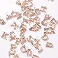 thumbnail image 5 of 10 Uds. De alfabetos para decoración de uñas, brillantes tridimensionales, ahuecados, aleación Diy, 26 letras doradas del alfabeto, diamantes de imitación para salón de uñas, 5 of 5