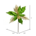 thumbnail image 2 of Vickerman 13" x 23" Lime Poinsettia Mesh Glitter Artificial Christmas Spray. Includes 6 sprays per pack., 2 of 3