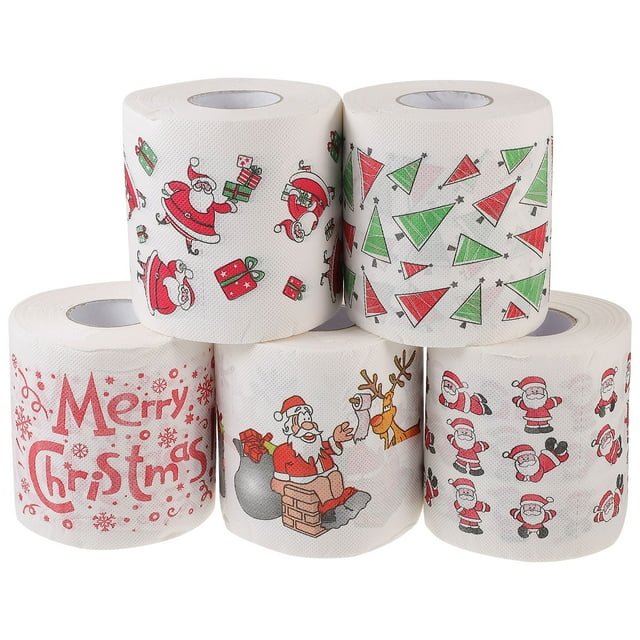 Servilletas desechables de 5 rollos Servilletas creativas Papel higiénico de Navidad