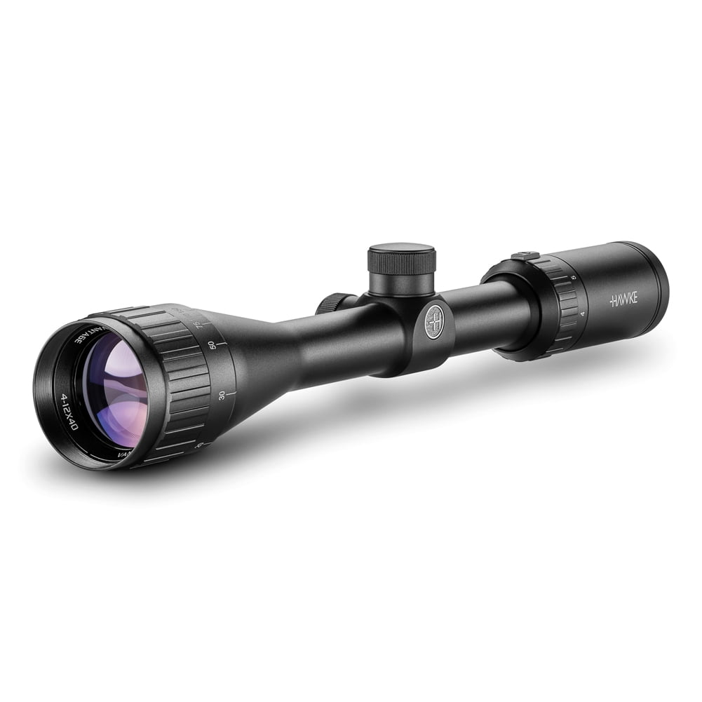 HAWKE Vantage 4-12x40 AO Mil-Dot Riflescope w/ Match Mount 1in Medium Weaver Scope Rings