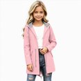thumbnail image 4 of WXFAZCVU Rain Jacket for Girls Lightweight Zip Up Hooded Kids Raincoat Outdoor Going Out Size 5-6 Years, 4 of 4